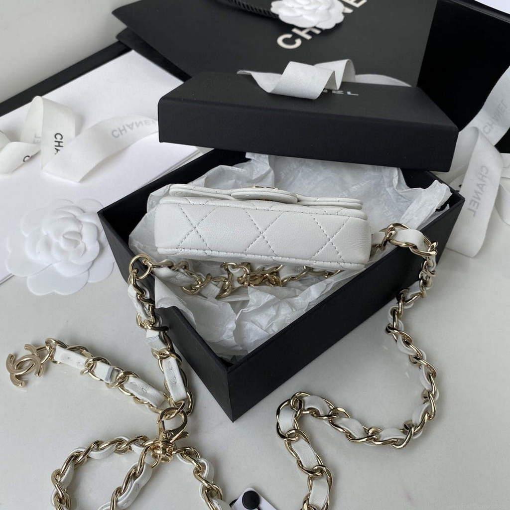 Chanel AP2305 Chanel Mini Flap bag Lambskin White