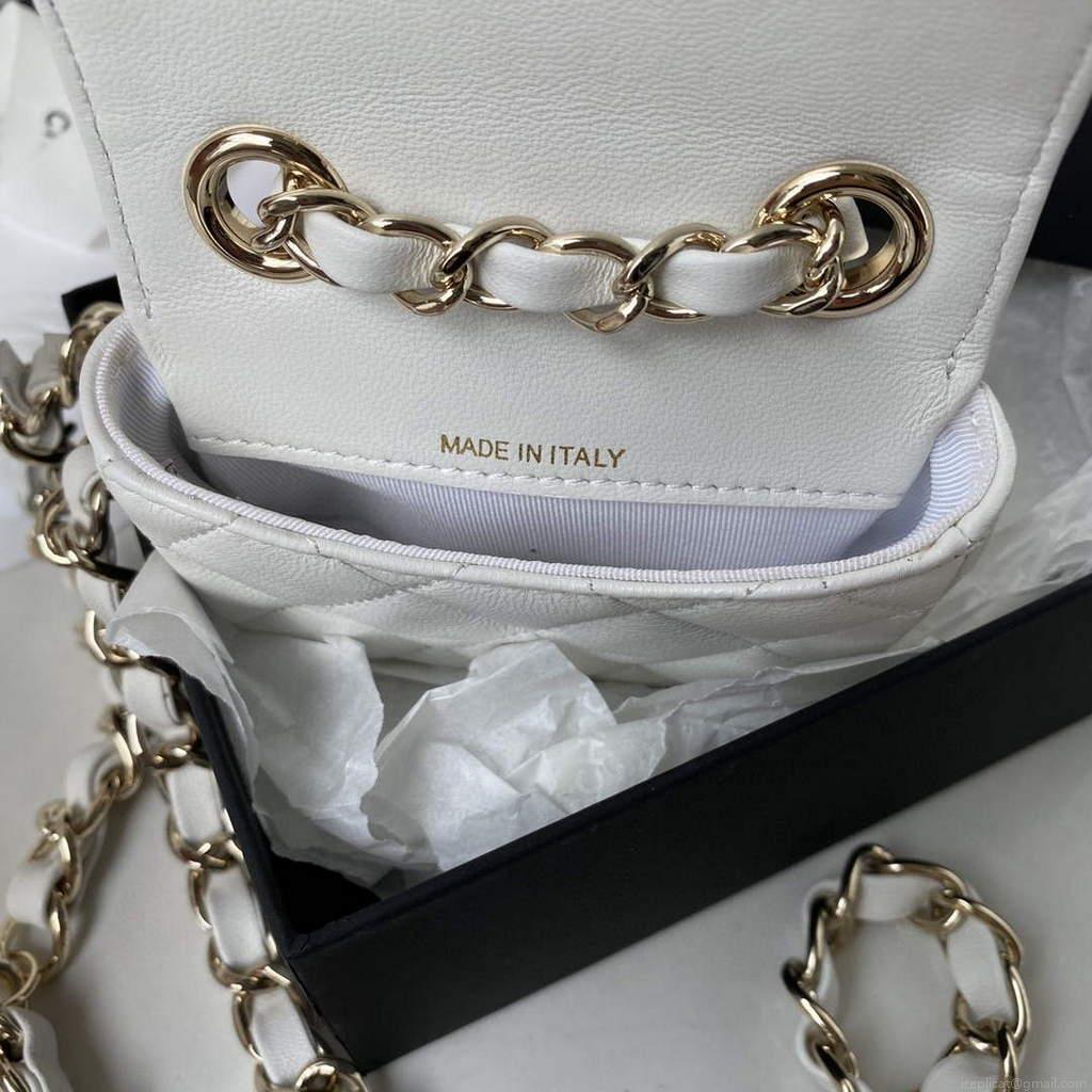 Chanel AP2305 Chanel Mini Flap bag Lambskin White