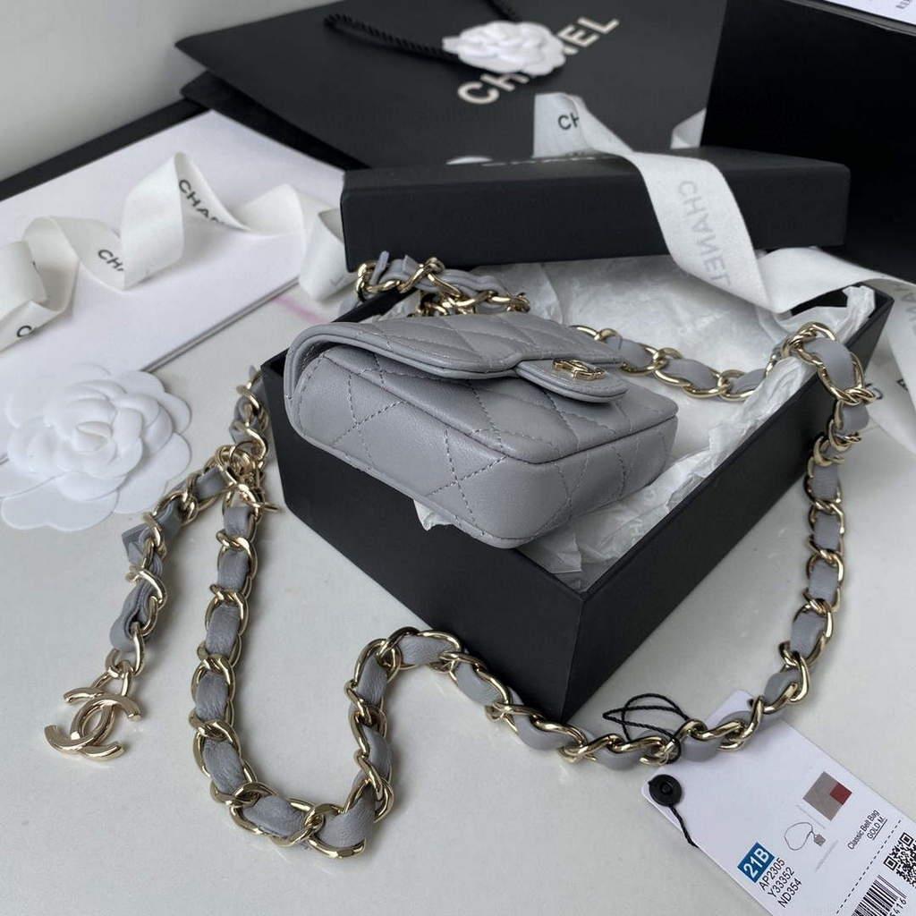 Chanel AP2305 Chanel Mini Flap bag Calfskin Grey