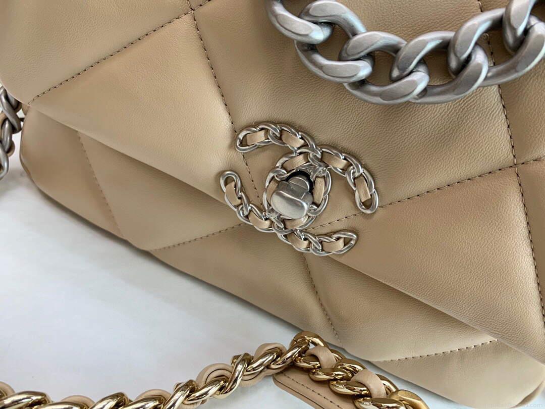 Chanel As1161 Chanel 19 Handbag Flap Lambskin Ocher Yellow Gold
