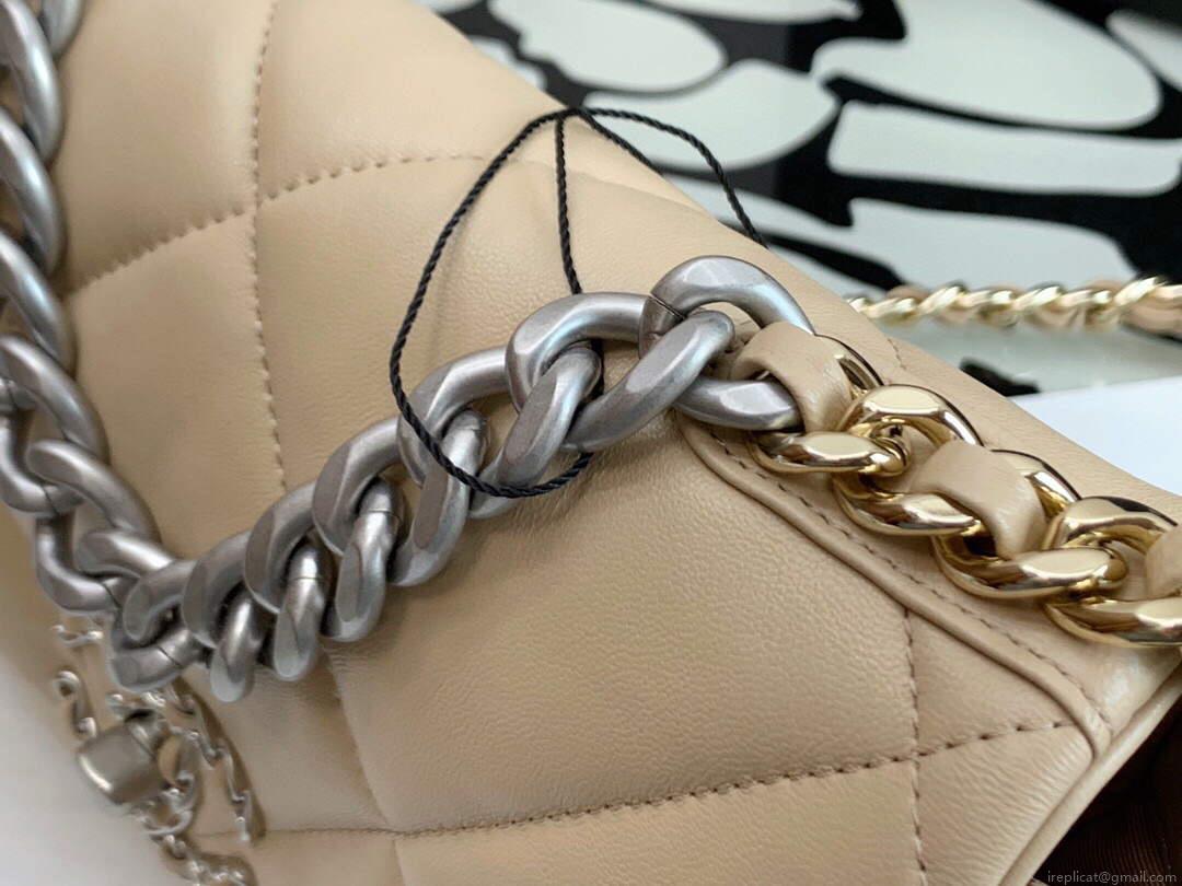 Chanel As1161 Chanel 19 Handbag Flap Lambskin Ocher Yellow Gold