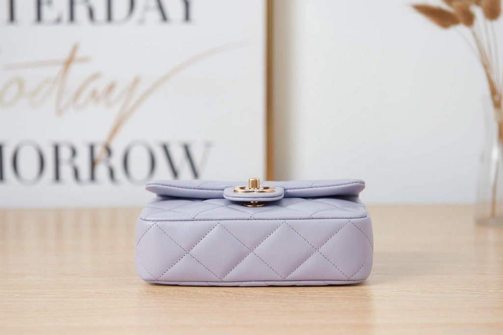 Chanel AS3113 Mini Flap Bag Lambskin Light Purple