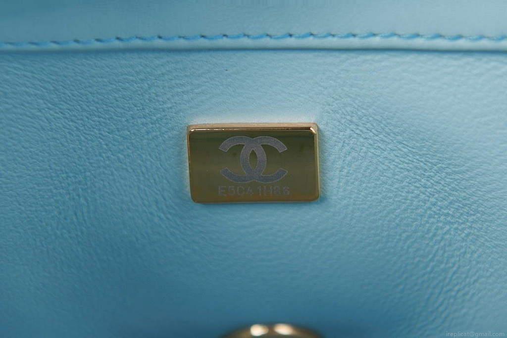 Chanel AS3113 Mini Flap Bag Lambskin Light Blue