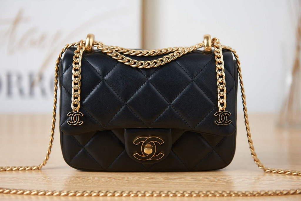 Chanel AS3113 Mini Flap Bag Lambskin Black