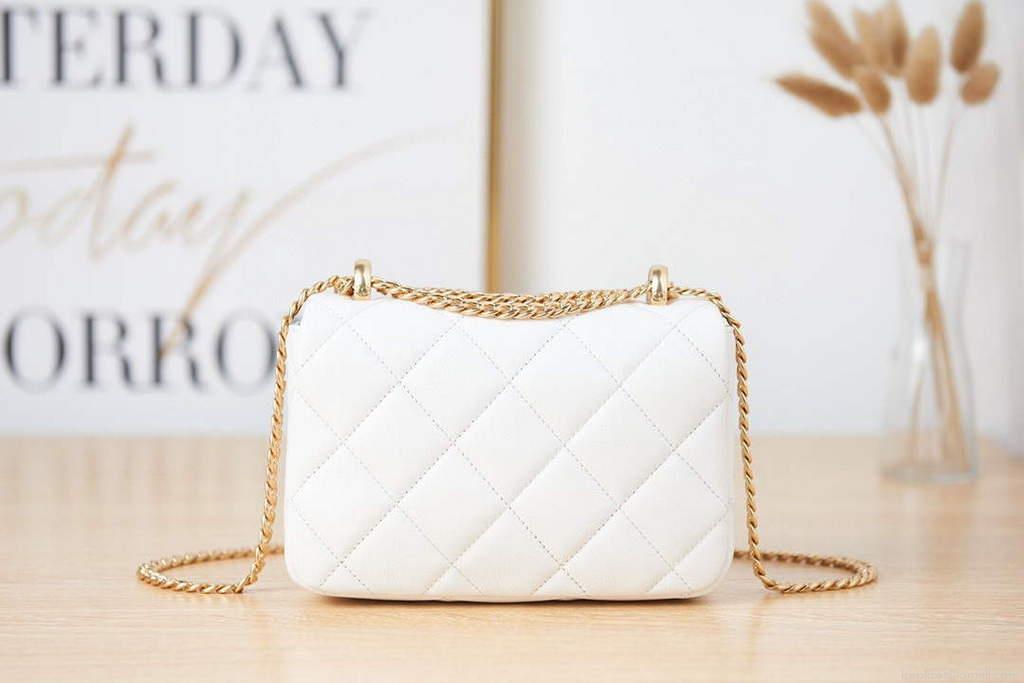 Chanel AS3113 Mini Flap Bag Lambskin White
