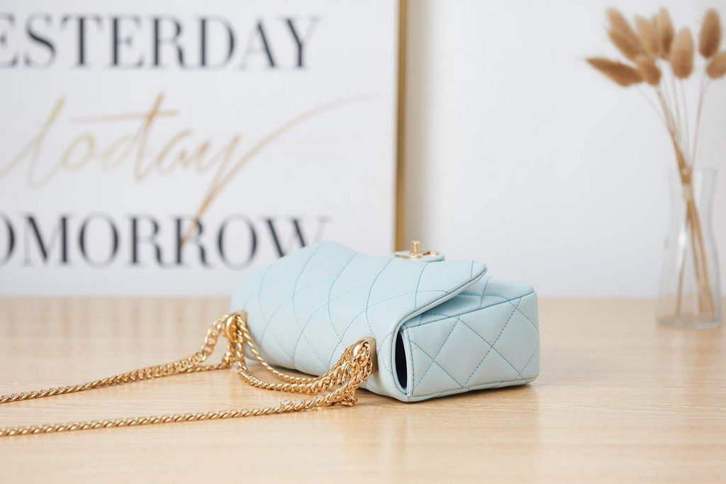 Chanel AS3114 Flap Bag Lambskin Light Blue