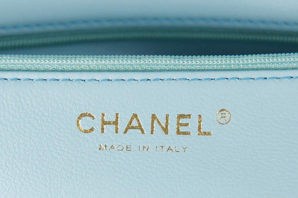 Chanel AS3114 Flap Bag Lambskin Light Blue