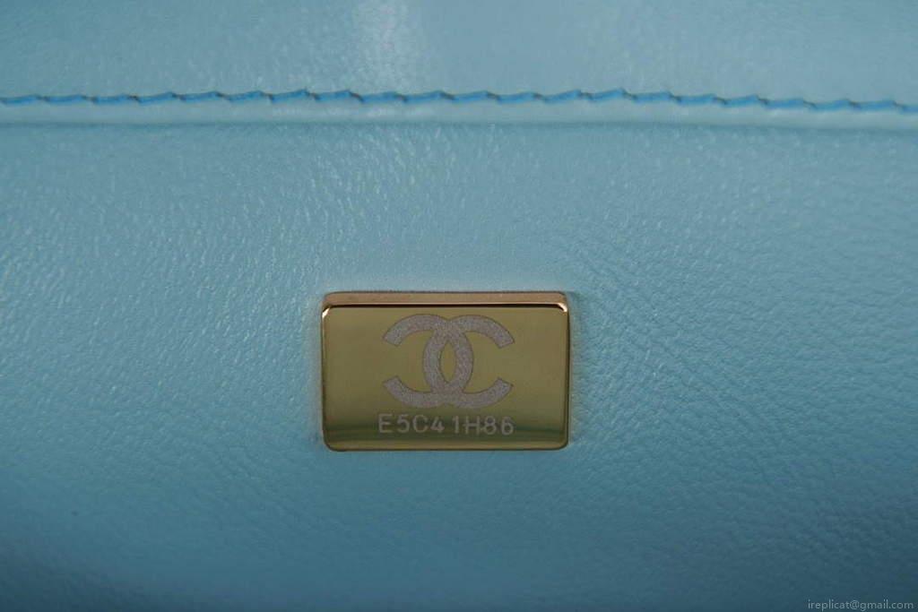 Chanel AS3114 Flap Bag Lambskin Light Blue