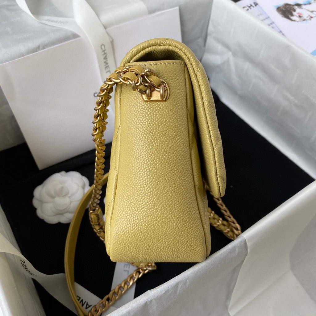 Chanel AS3103 Chanel 19 Handbag Calfskin Yellow