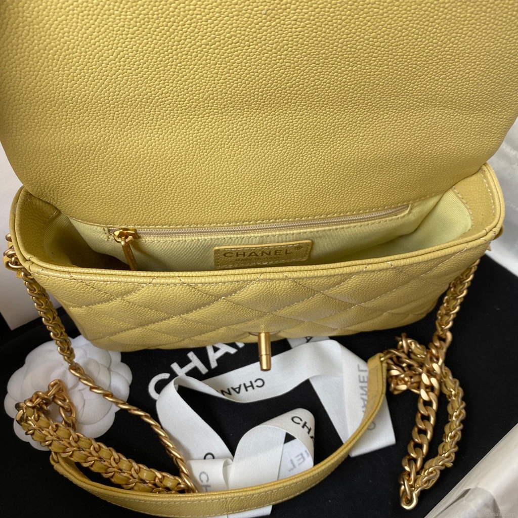 Chanel AS3103 Chanel 19 Handbag Calfskin Yellow