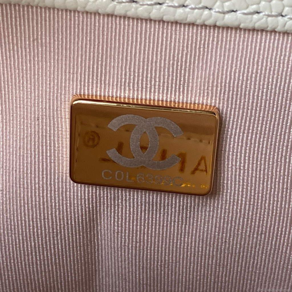 Chanel AS3103 Chanel 19 Handbag Calfskin White