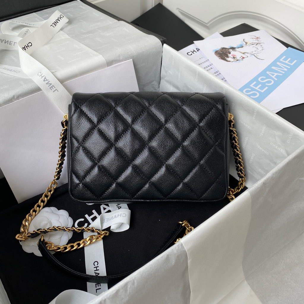 Chanel AS3103 Chanel 19 Handbag Calfskin Black