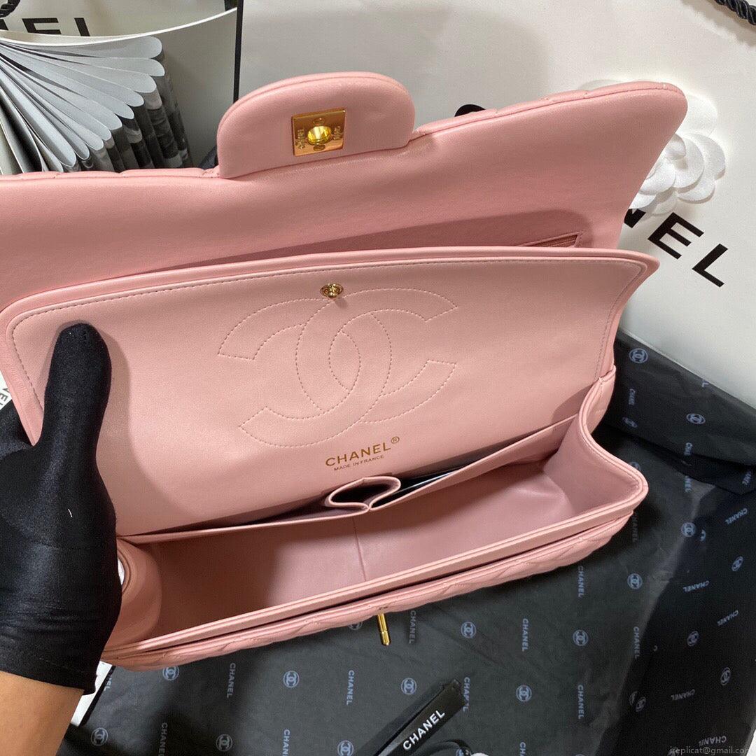 Chanel CF A01113 Classic Flap Bag in Lambskin Light Pink
