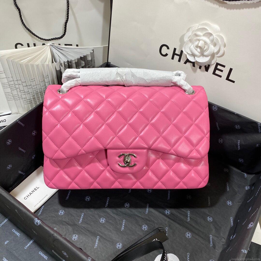 Chanel CF A01113 Classic Flap Bag in Lambskin Pink