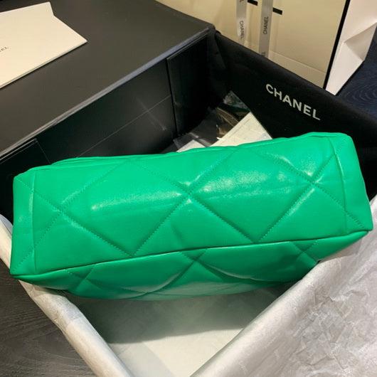 Chanel 19 Maxi Handbag Lambskin Gold AS1162 Green