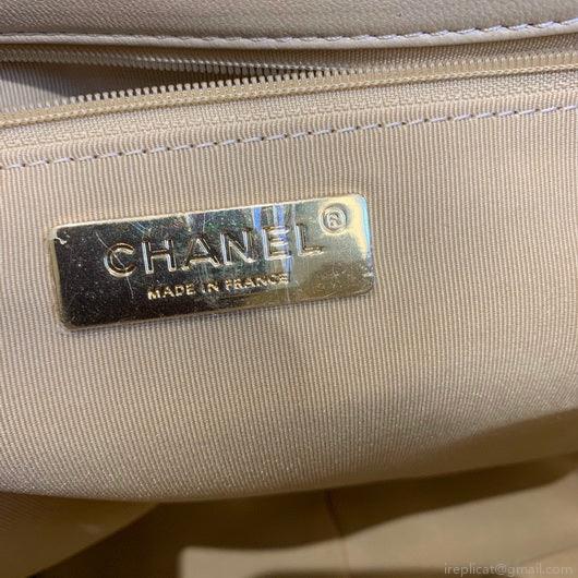 Chanel 19 Maxi Handbag Lambskin Gold AS1162 Apricot