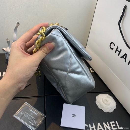 Chanel As1160 Chanel 19 Handbag Flap Lambskin Silvery