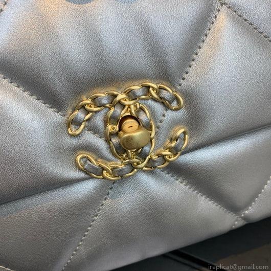 Chanel As1160 Chanel 19 Handbag Flap Lambskin Silvery