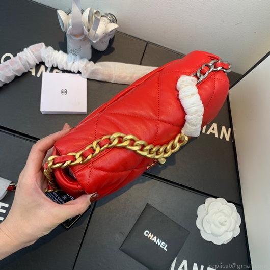 Chanel As1160 Chanel 19 Handbag Flap Lambskin Red