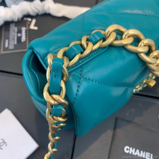 Chanel As1160 Chanel 19 Handbag Flap Lambskin Dark Green