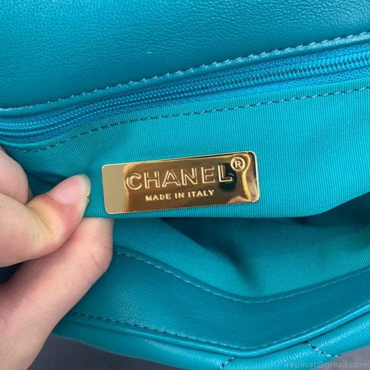 Chanel As1160 Chanel 19 Handbag Flap Lambskin Dark Green