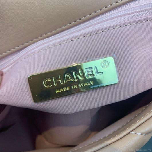 Chanel As1160 Chanel 19 Handbag Flap Lambskin Lake Nude Pink