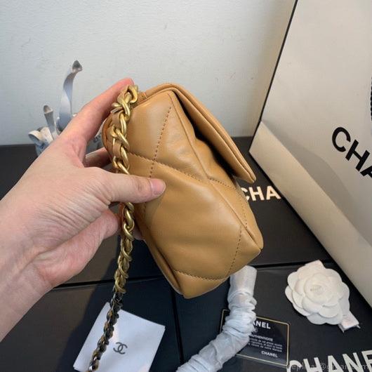 Chanel As1160 Chanel 19 Handbag Flap Lambskin Lake Tan