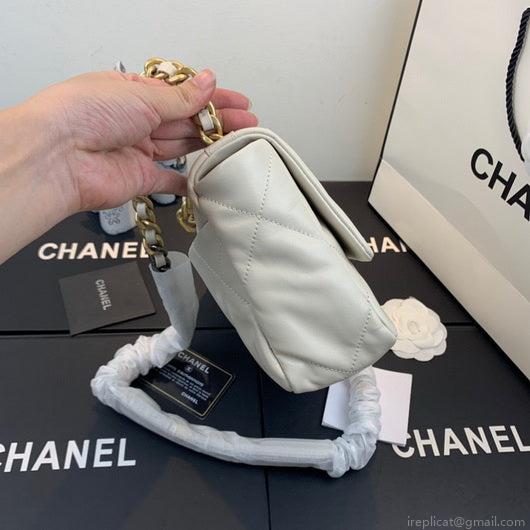 Chanel As1160 Chanel 19 Handbag Flap Lambskin Beige