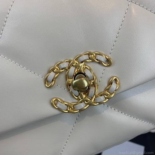 Chanel As1160 Chanel 19 Handbag Flap Lambskin Beige