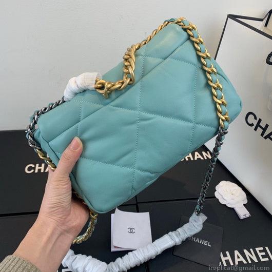Chanel As1160 Chanel 19 Handbag Flap Lambskin Azure Blue