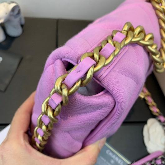 Chanel As1160 Chanel 19 Handbag Flap Shoulder Velvet Pink