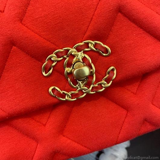 Chanel As1160 Chanel 19 Handbag Flap Shoulder Velvet Red
