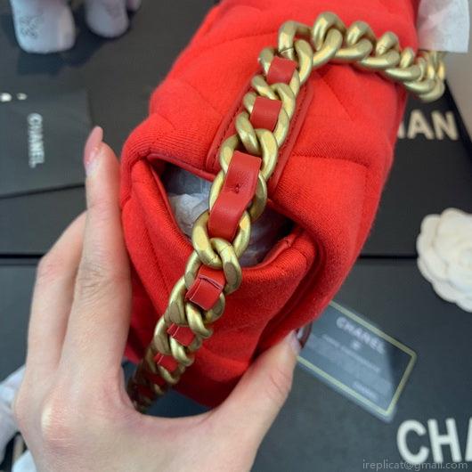 Chanel As1160 Chanel 19 Handbag Flap Shoulder Velvet Red