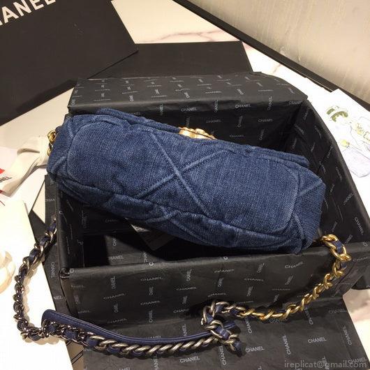 Chanel As1160 Chanel 19 Handbag Flap Shoulder Denim Blue