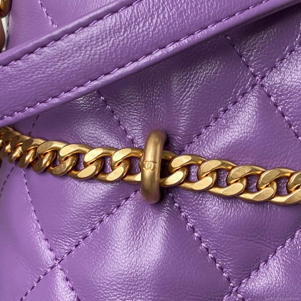 Chanel Bucket Bag Lambskin AS3116 Purple