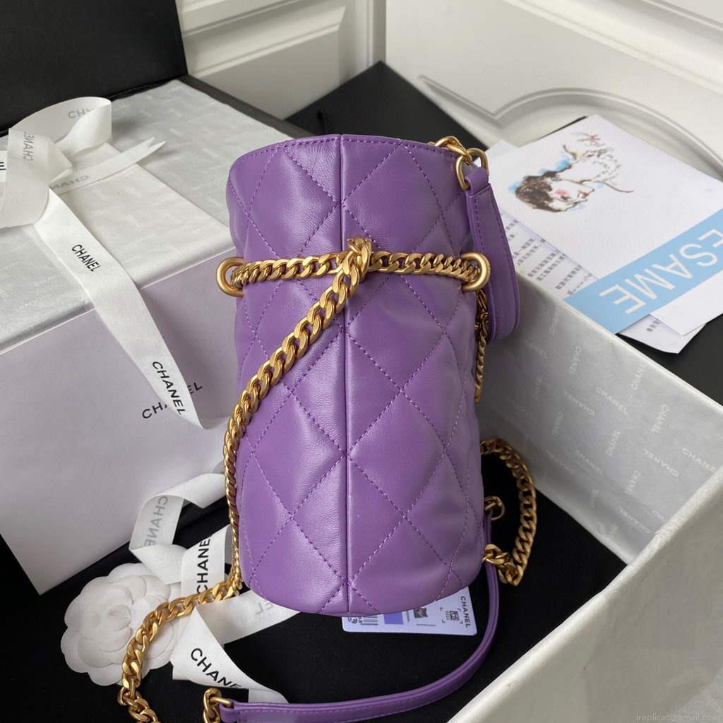Chanel Bucket Bag Lambskin AS3116 Purple