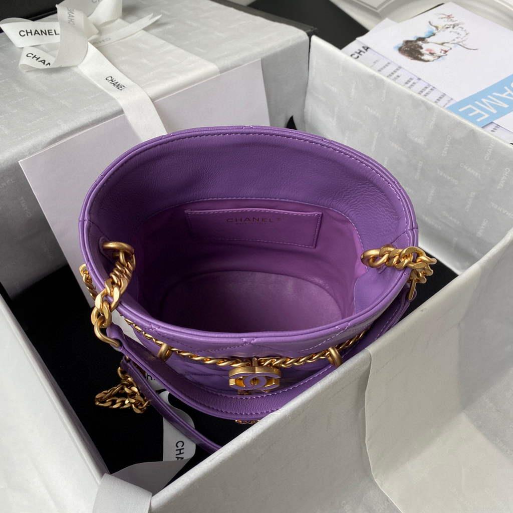 Chanel Bucket Bag Lambskin AS3116 Purple