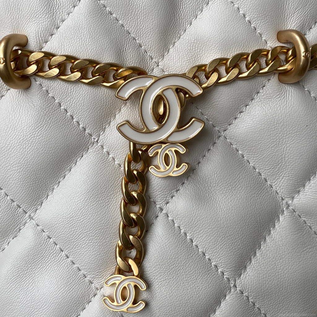 Chanel Bucket Bag Lambskin AS3116 White