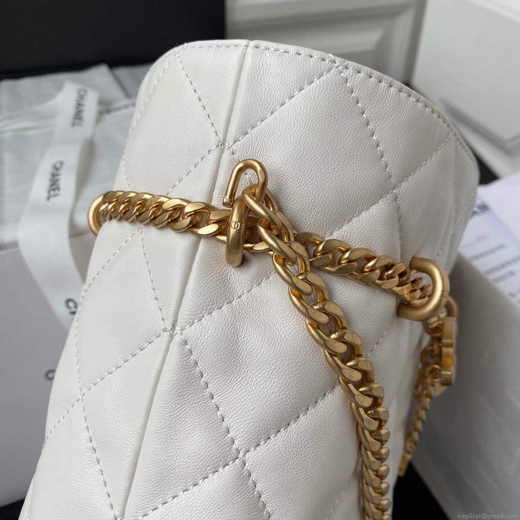 Chanel Bucket Bag Lambskin AS3116 White