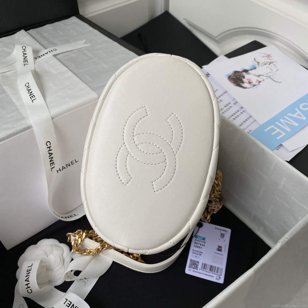 Chanel Bucket Bag Lambskin AS3116 White