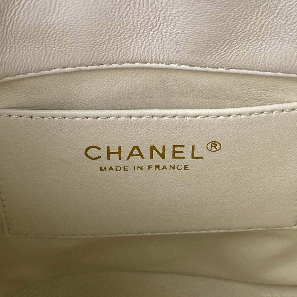 Chanel Bucket Bag Lambskin AS3116 White