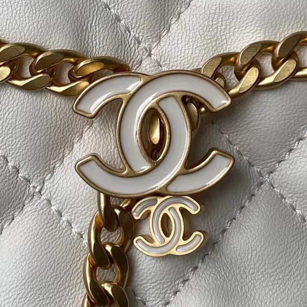 Chanel AS3117 Bucket Bag Lambskin White