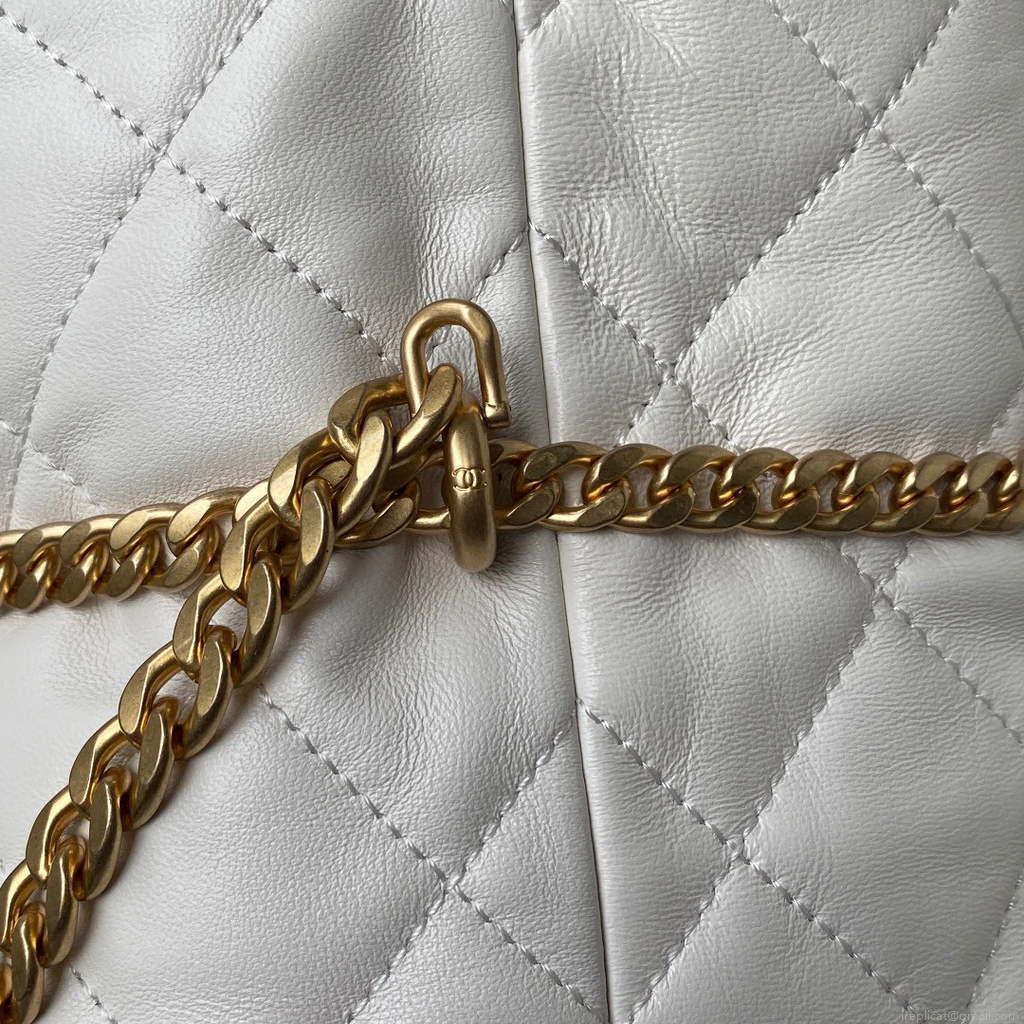 Chanel AS3117 Bucket Bag Lambskin White