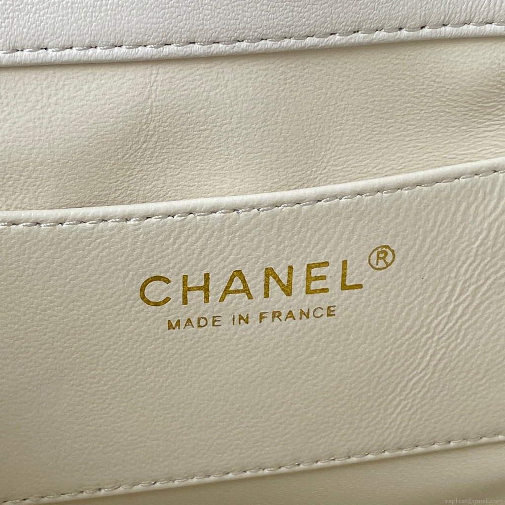 Chanel AS3117 Bucket Bag Lambskin White
