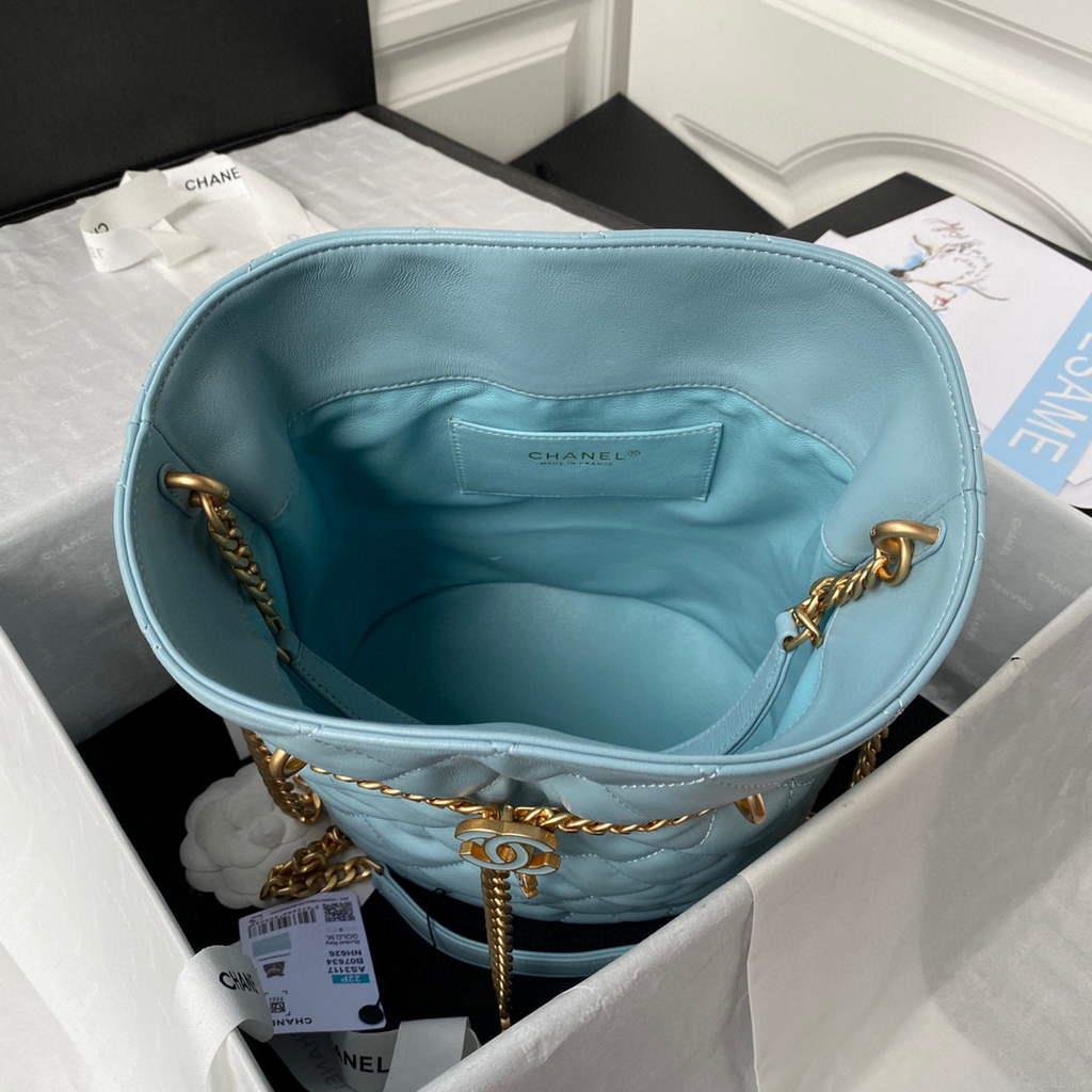 Chanel AS3117 Bucket Bag Lambskin Blue