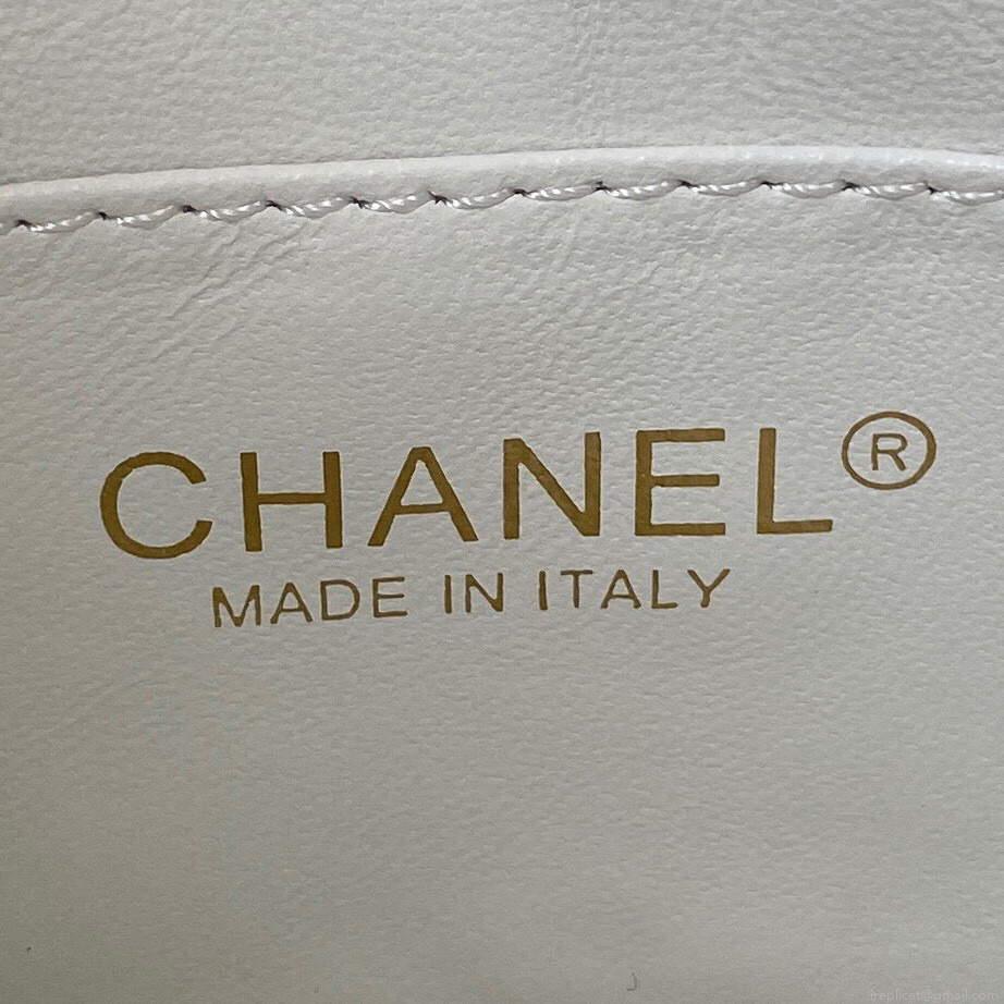 Chanel Small Hobo Bag Lambskin Gold AS3223 White