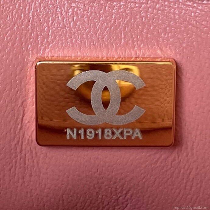 Chanel Small Hobo Bag Grained Calfskin Gold AS3223 Pink