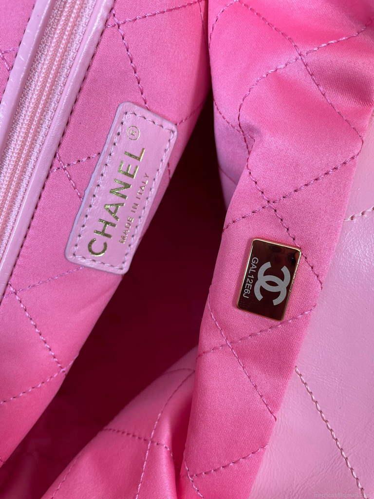 Chanel AS3260 22 Small Handbag Shiny Calfskin Light Pink Gold