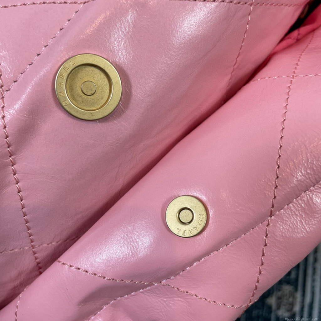 Chanel AS3260 22 Small Handbag Shiny Calfskin Light Pink Gold