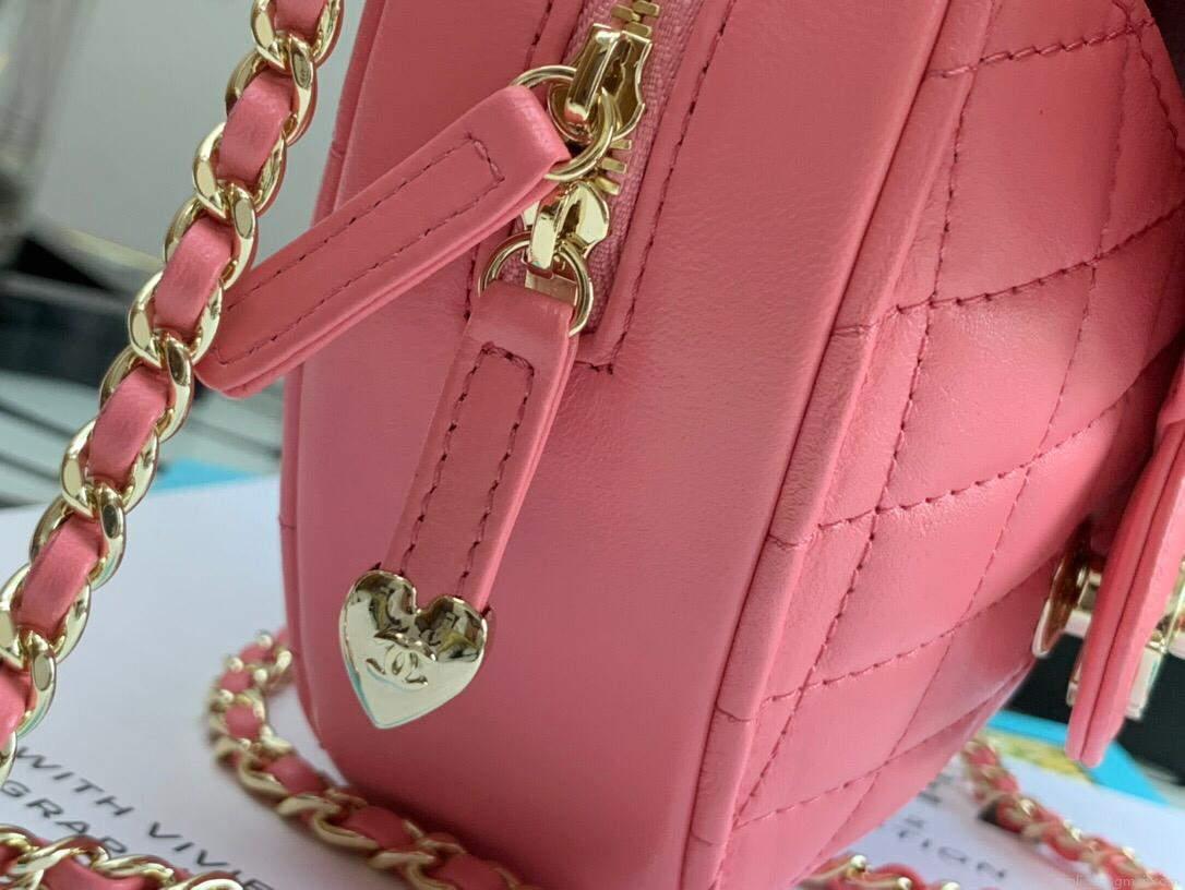 Chanel AS3191 Large Heart Bag Lambskin Rose Red